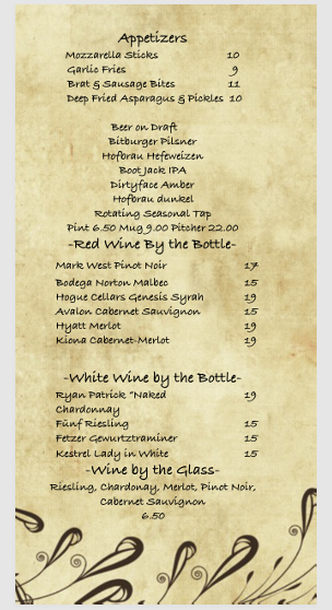 Menu Page 2